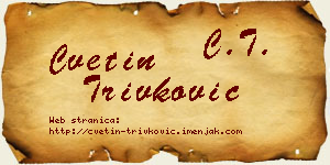 Cvetin Trivković vizit kartica